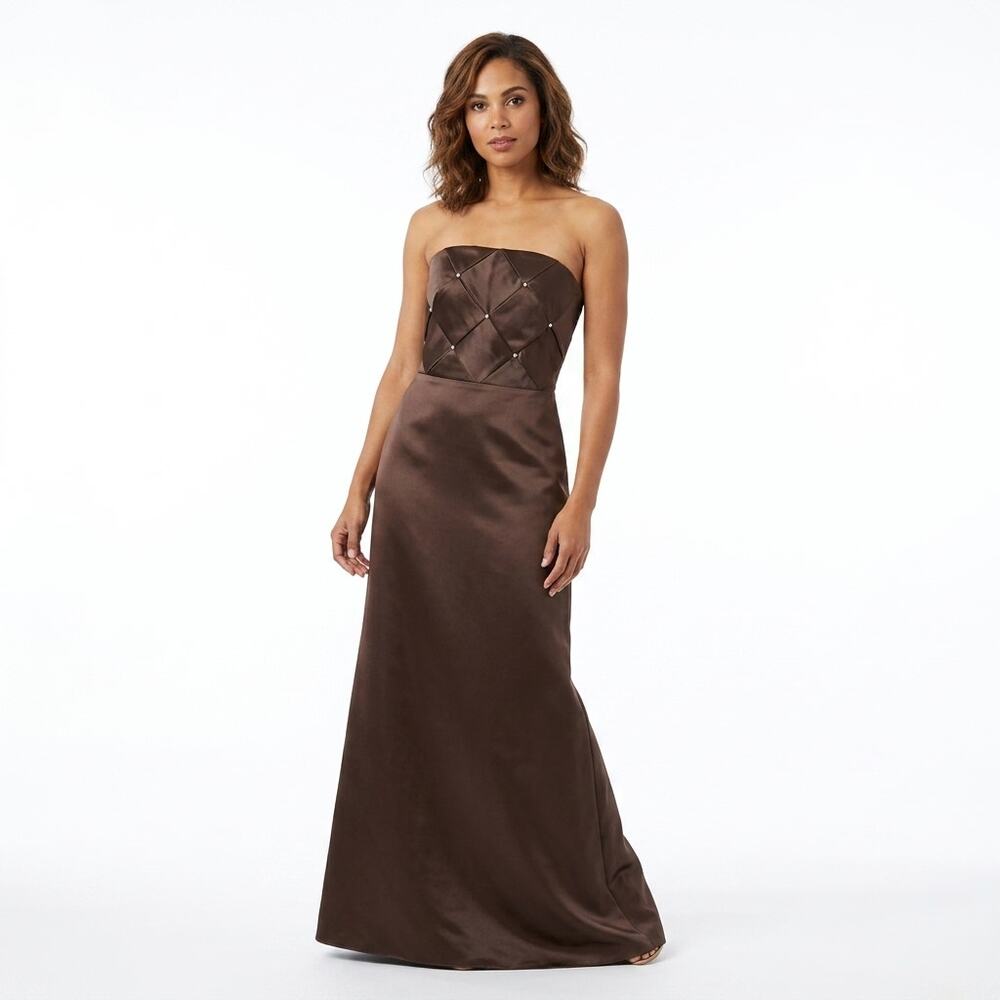 NWT Wear You Love Wedding Celebration Brown Sheath Maxi Dress Women Size 4